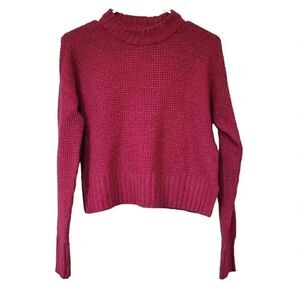 𝅺SO Women's Raspberry Pink Poly/Spandex Pullover Sweater